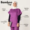 Doctor wearing MSquared Scrubs Bamboo Top in Orchid Colour