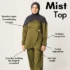 MSquared Medical Scrubs Durban - Mist Collection Scrub Top for Woman in Olive Colour