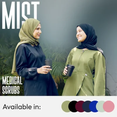 Two Medical Students Wearing Stylish, Modest Medical Scrubs Designed By Msquared Scrubs In South Africa